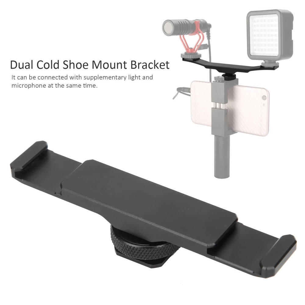 [READY STOCK] Dual Bracket Cold Shoe Mount Extension Bar for LED Video Light Microphone Live Stream