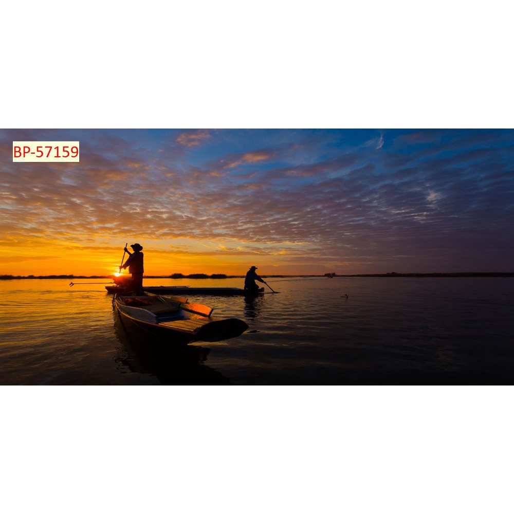 Tranh dán tường miền sông nước, cầu đẹp, hoàng hôn Việt Nam 3D in theo kích thước yêu cầu – Không giới hạn kích thước.