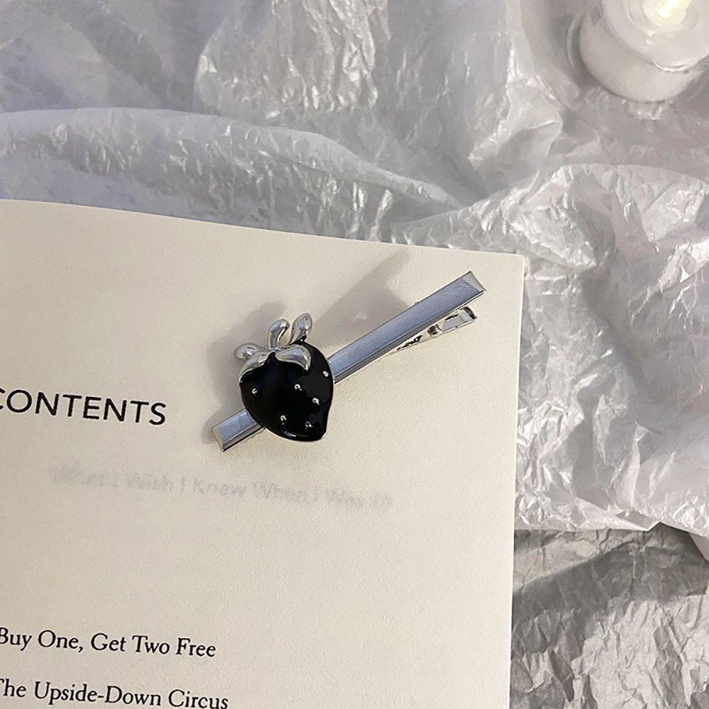 JARRED Kẹp Tóc Kim Loại Hình Trái Dâu Tây Phong Cách Punk Thanh Lịch Cho Nữ