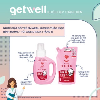 NƯỚC GIẶT ĐỒ TRẺ EM ARAU BABY BÌNH 800ML (TẶNG TÚI 720ML)