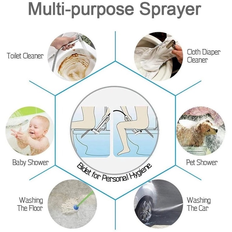 Vòi Xịt Toilet Cầm Tay Bằng Thép Không Gỉ Tiện Dụng Cho Nhà Tắm
