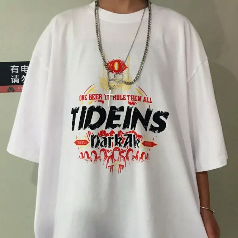 Áo Thun Tay Lỡ Form Rộng Unisex Ulzzang TIDEINS