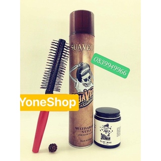 Combo gôm sáp suavecito + wax clay wax trắng tạo kiểu giữ nếp cho tóc. hàng chính hãng