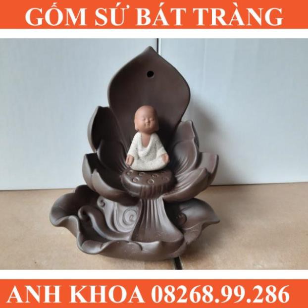Thác khói trầm hương chọn mẫu tặng kèm 10 nụ trầm - Gốm sứ Bát Tràng Anh Khoa