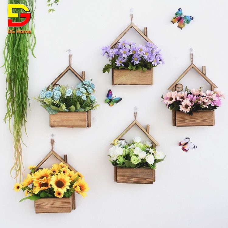 Giỏ Hoa Hình Mái Nhà Độc Đáo - Giỏ Hoa Treo Tường Nhiều Mẫu Cắm Sẵn Tuyệt Đẹp