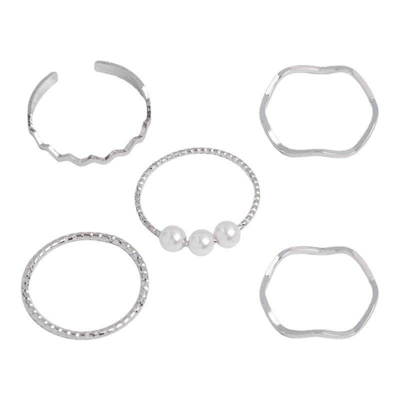 5 Nhẫn đeo tay đính hạt ngọc trai đơn giản phong cách Hàn Quốc cho nữ