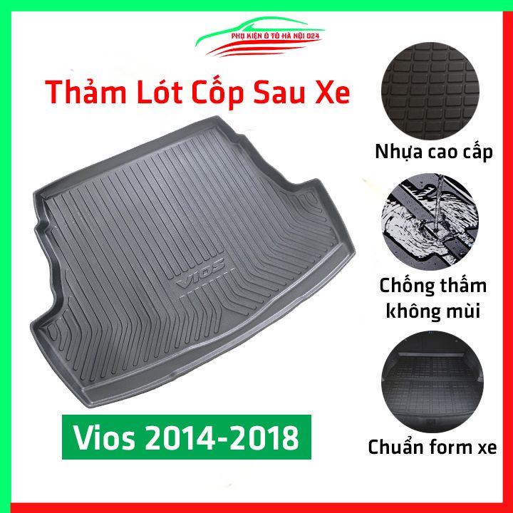 Thảm nhựa lót cốp Toyota Vios 2014-2017 nhựa dẻo dày dặn đàn hồi tốt