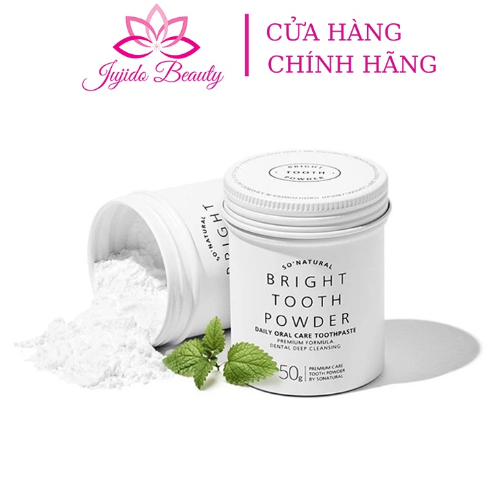 Bột Đánh Răng So Natural Bring Tooth Powder Hàn Quốc, Bột Đánh Trắng Răng Than Hoạt Tính Giúp Tẩy Trắng Hộp 50g