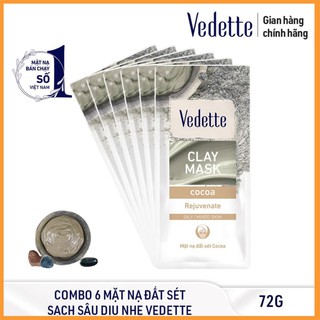 ❤️ combo 6 mặt nạ đất sét bùn 12g vedette