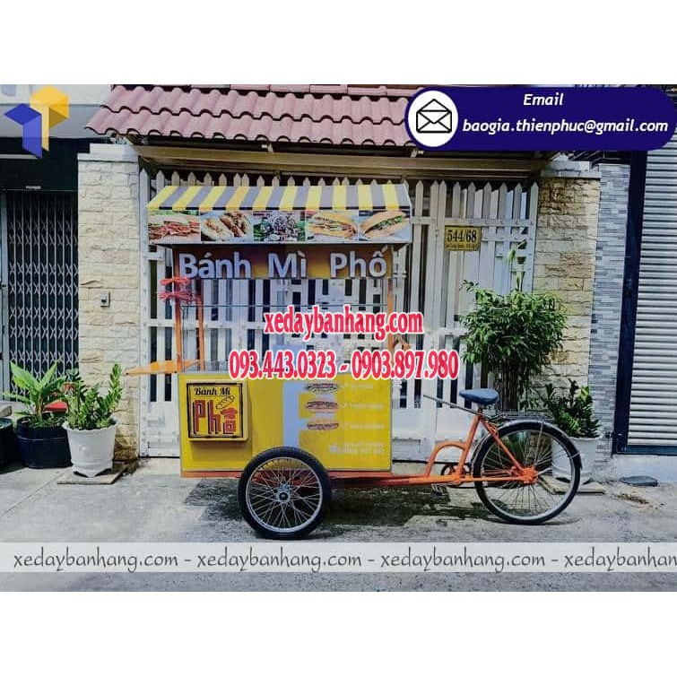 Xe đạp bán bánh mì lưu động thương hiệu Bánh Mì Phố - xedaybanhang.com - ĐT:0903897980