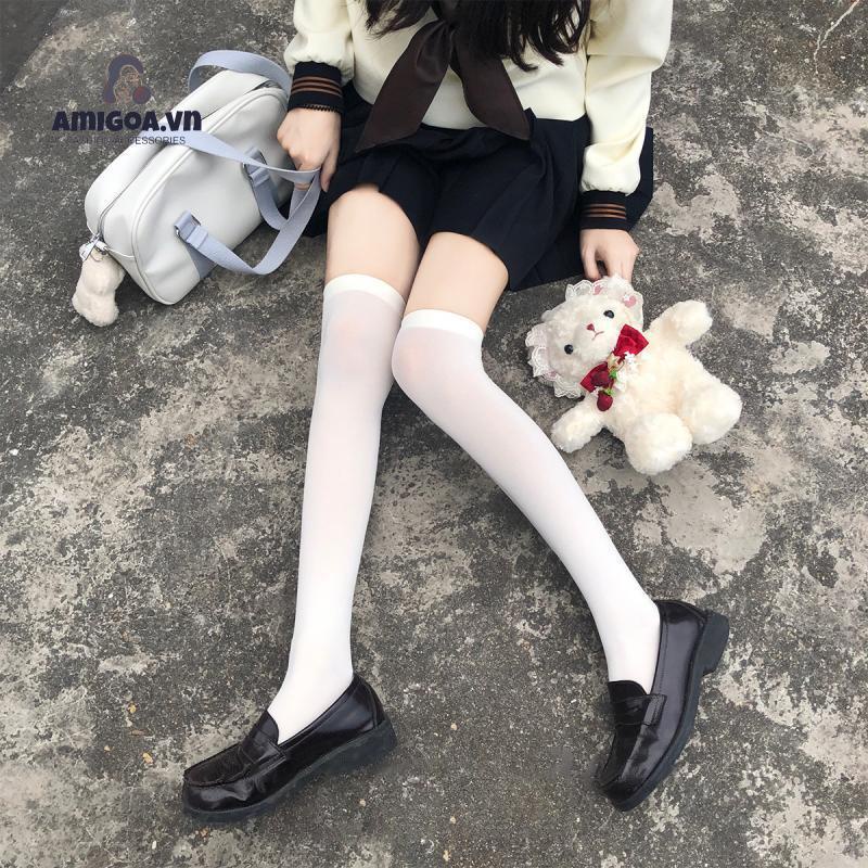 ✨✨Vớ dài 20-52cm màu trắng/đen năng động trẻ trung cho phái nữ