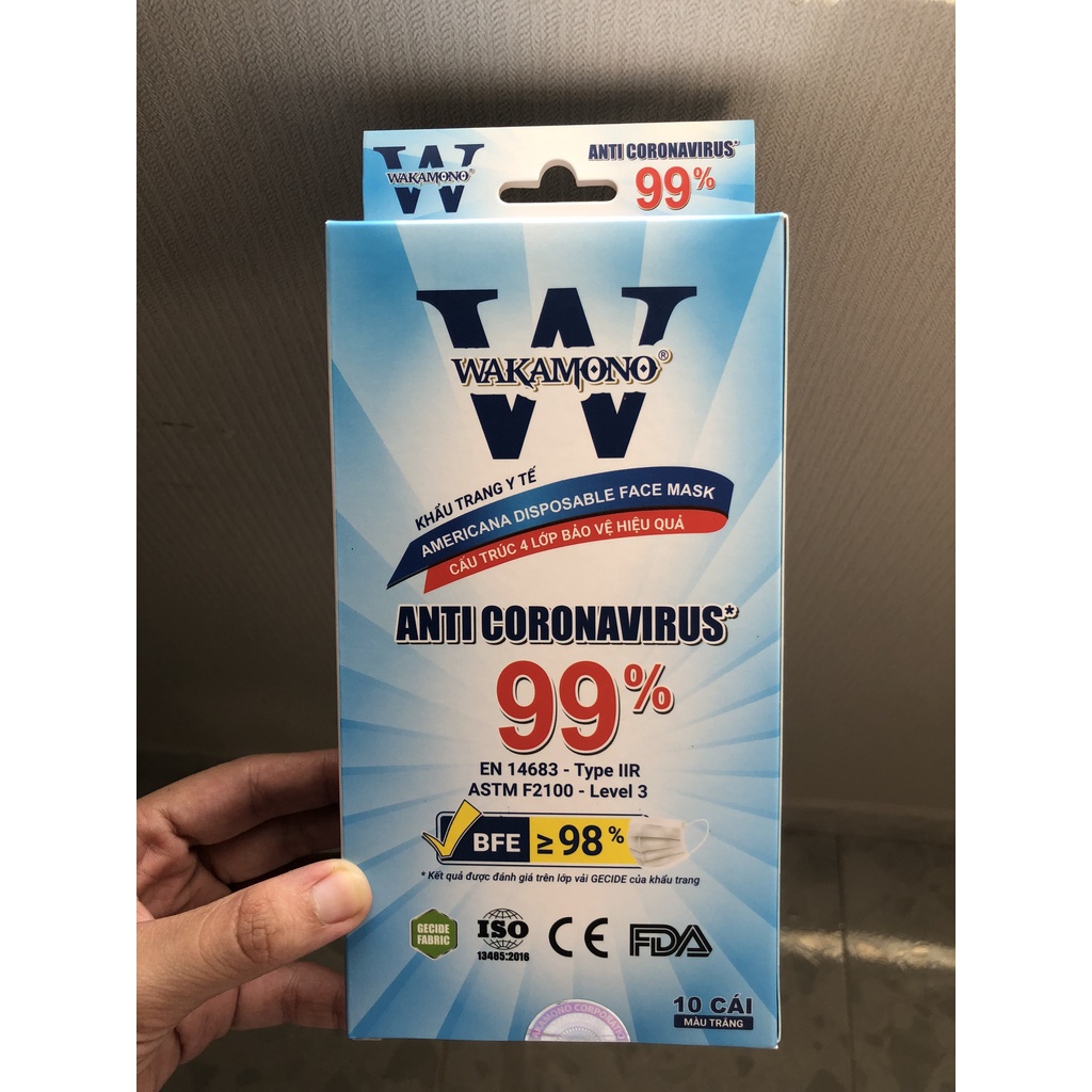 Khẩu trang Wakamono Người lớn - (4 Lớp, Hộp 10 Cái) | BigBuy360 - bigbuy360.vn