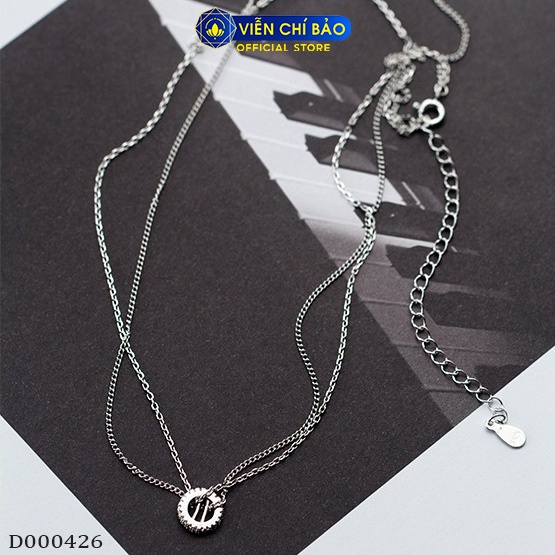 Dây chuyền choker trơn 2 dây chất liệu bạc Thái 925 thời trang phụ kiện trang sức nữ Viễn Chí Bảo D000426