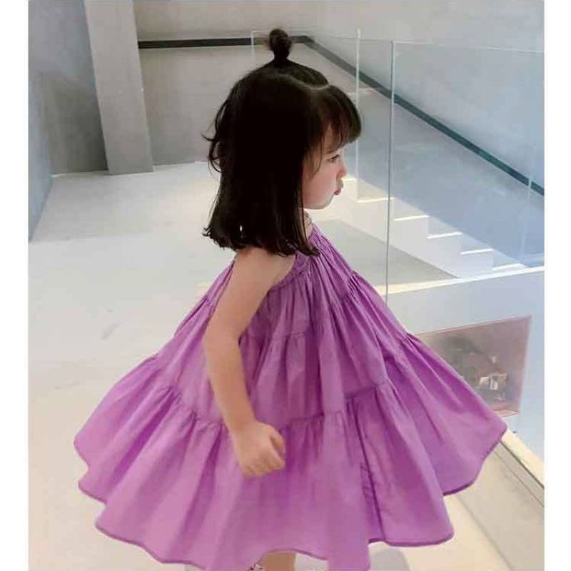 Váy bé gái, váy trơn thô xòe, 2 dây , cho bé từ 10-28kg - Richkid123