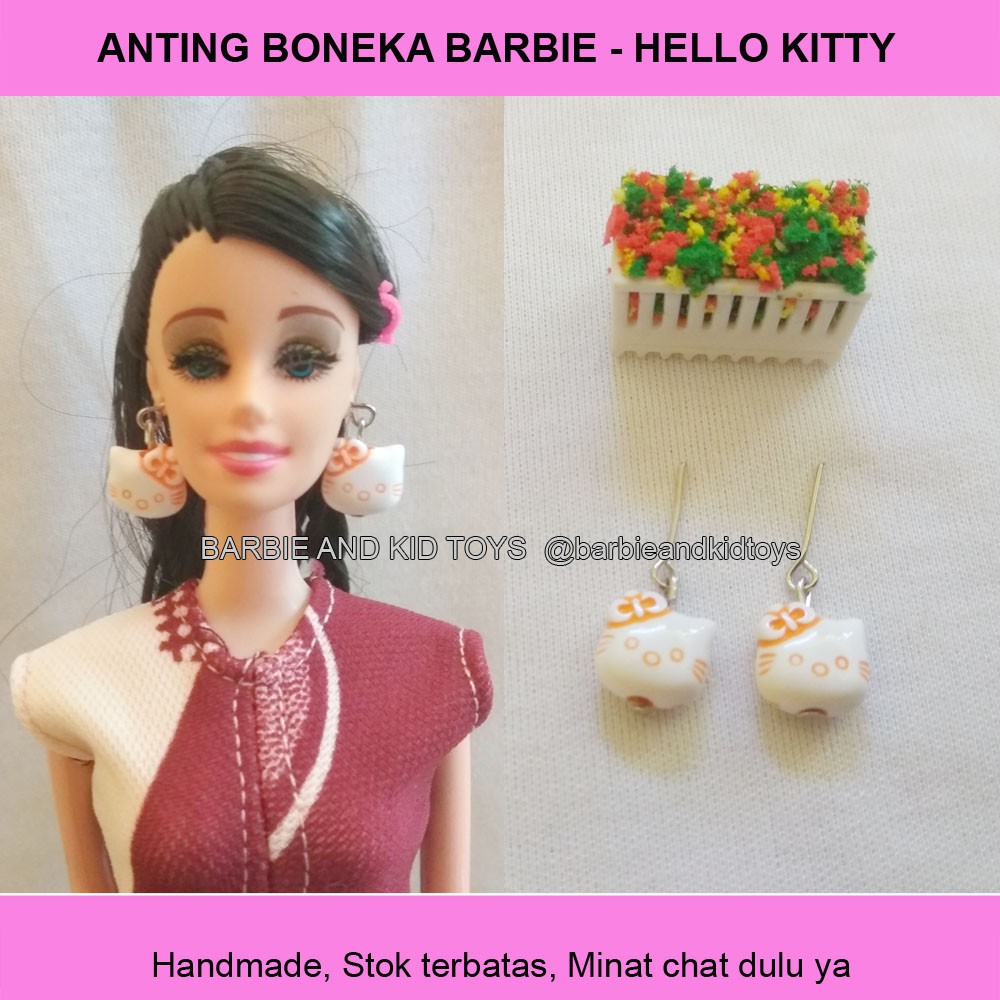 Khuyên Tai Búp Bê Hình Hello Kitty Xinh Xắn Cho Bé Gái