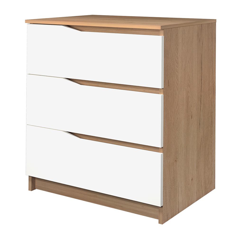 HomeBase by HomePro Thailand FURDINI Tủ gỗ 3 ngăn Thái Lan W64xD35xH82CM màu trắng/gỗ sồi | BigBuy360 - bigbuy360.vn