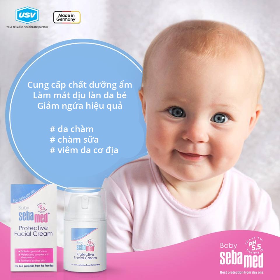 [Chính Hãng] Kem dưỡng ẩm bảo vệ da Sebamed Baby Protective Facial Cream pH5.5
