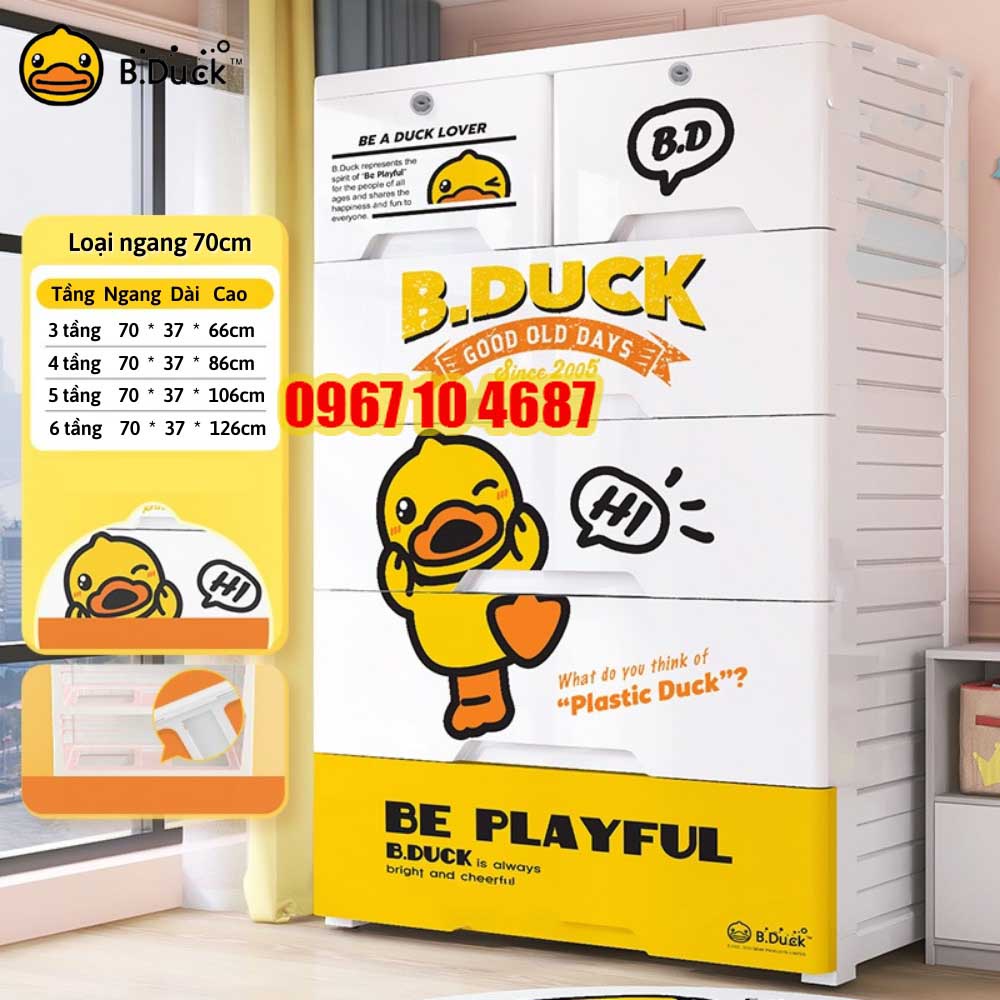 Tủ nhựa quần áo cho bé B.Duck - Tủ đựng quần áo trẻ em nhựa nguyên sinh ABS