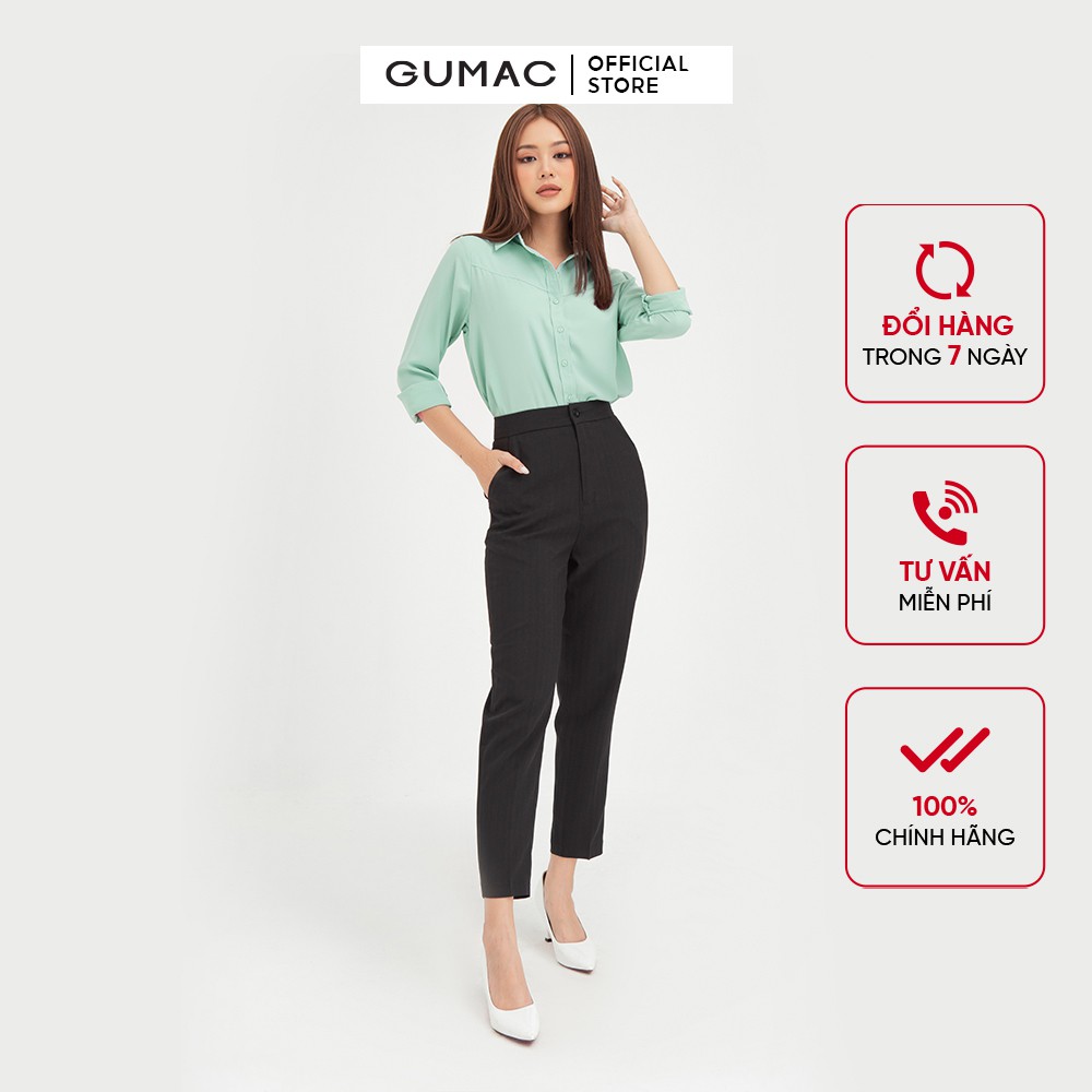 [Mã WABRGUSBD2 giảm 10% tối đa 50k đơn từ 250k] Áo sơ mi nữ phối đô GUMAC đồ công sở thanh lịch AB431