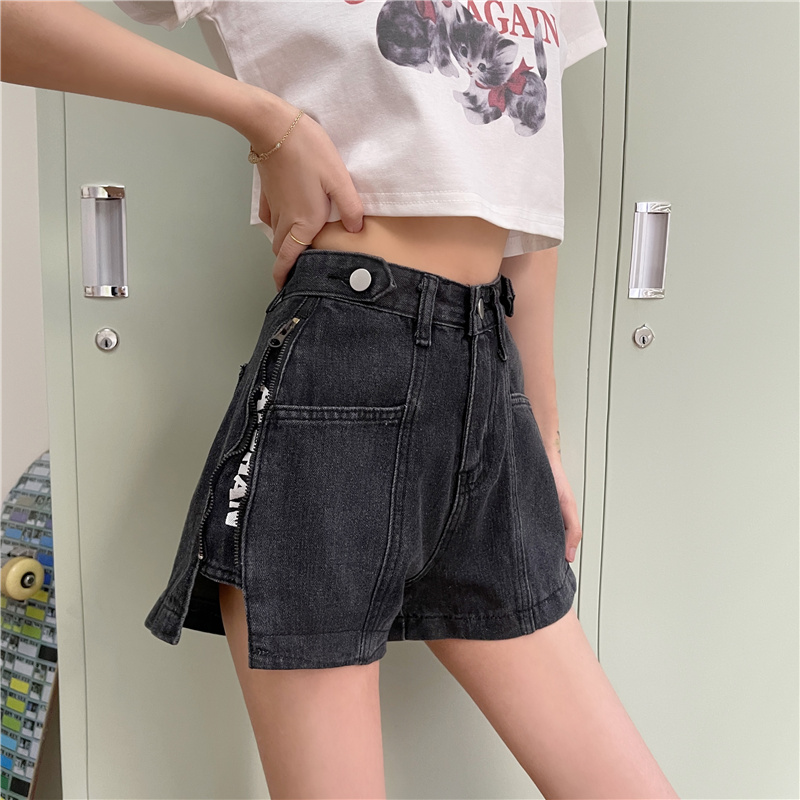 SUXI Quần Short Denim Màu Trơn Kiểu Retro Thời Trang Mùa Hè Cho Nữ