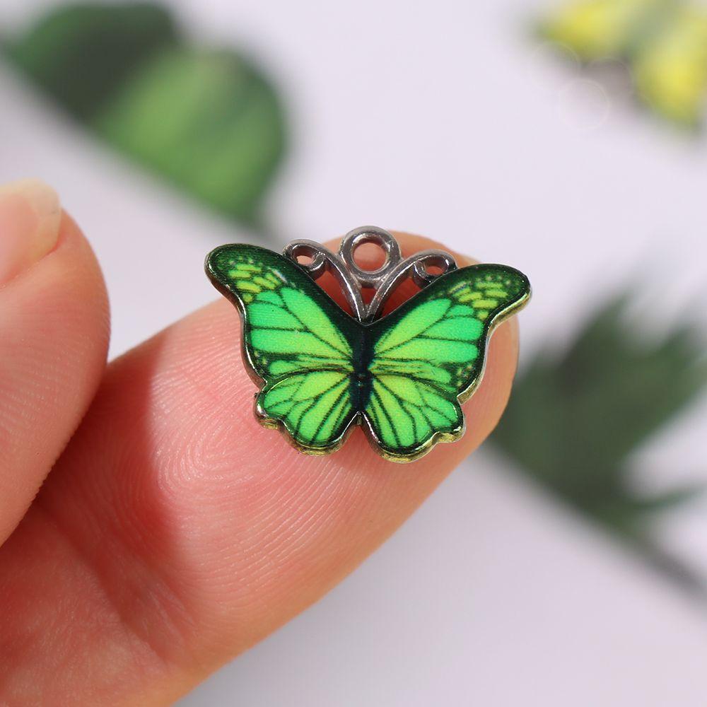 LAY Set 10 Mặt Vòng cổ Hình Bướm Tráng Men Nhiều Màu Thời Trang DIY