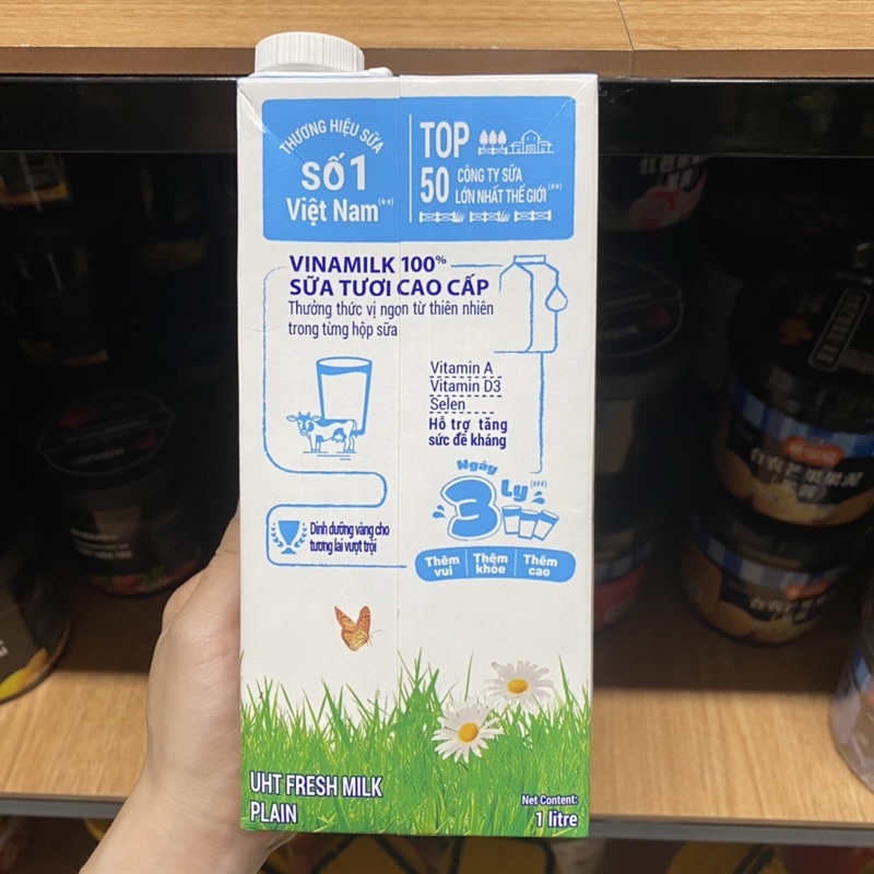 Sữa Tươi Vinamilk 100% Tiệt Trùng Không Đường Hộp 1L