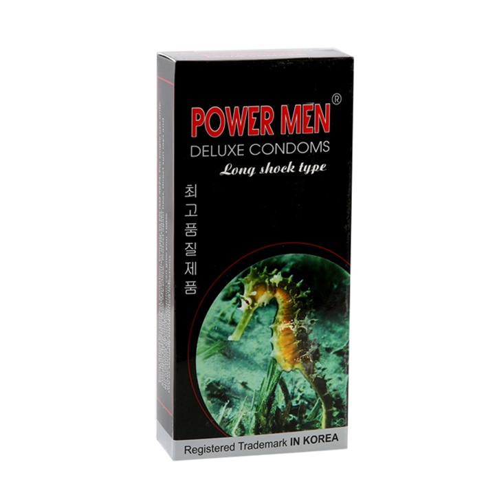 Bao cao su Power Men Long Shock Type gân gai kéo dài thời gian hộp 12 cái