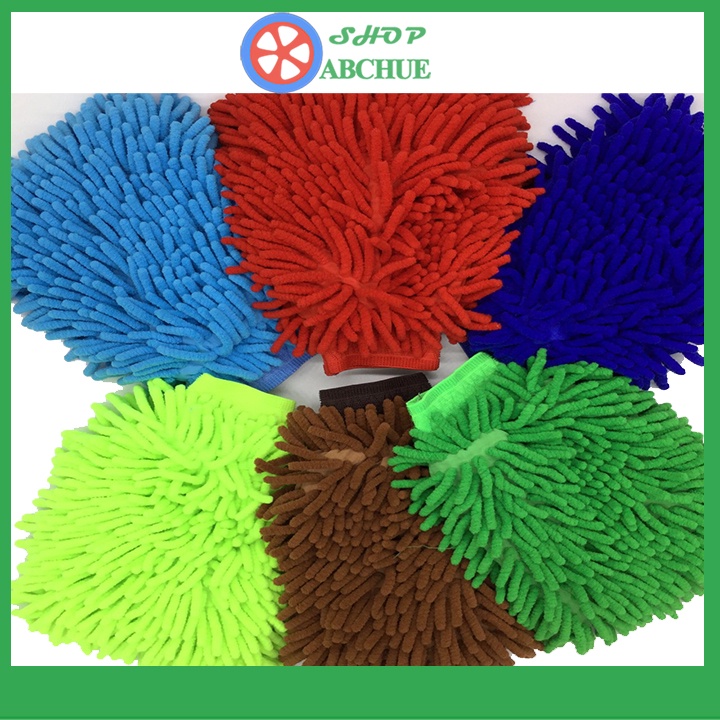 Gang tay rửa xe ô tô, bao tay sợi microfiber siêu mềm , sạch an toàn cho tay