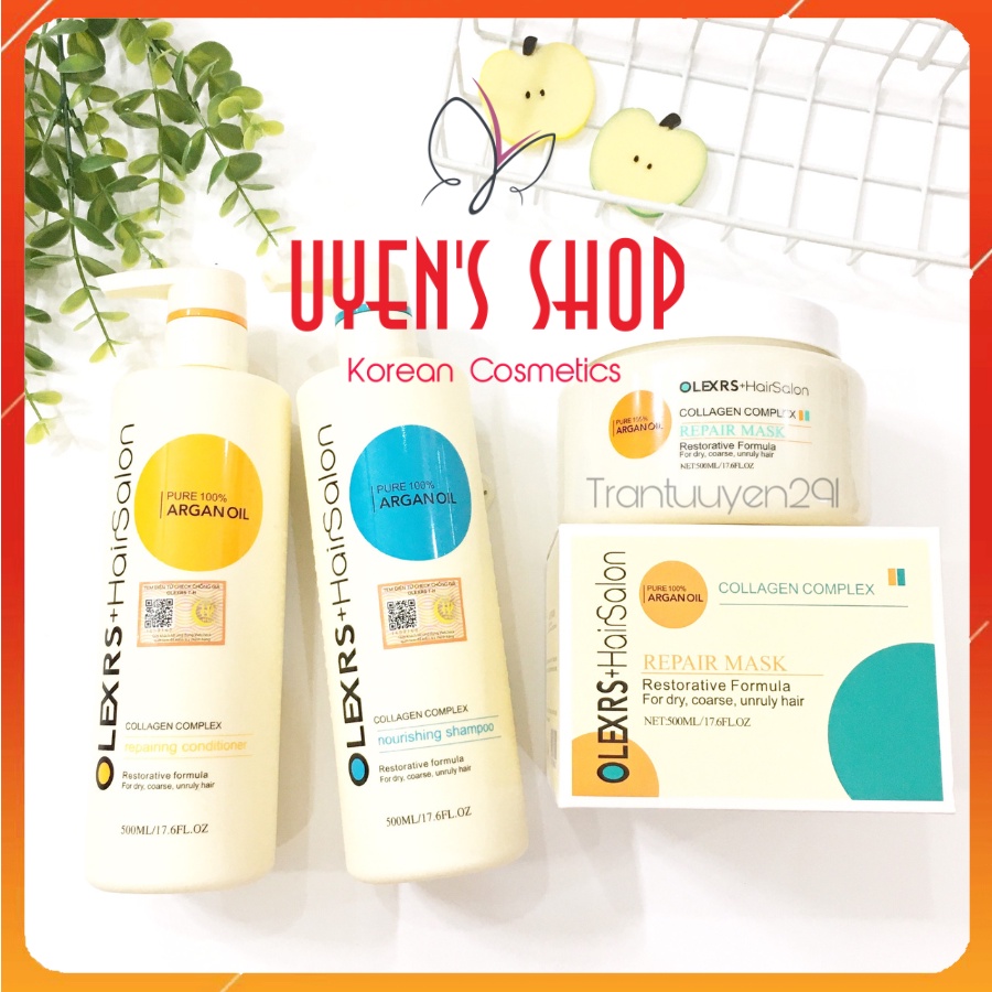 (Bán lẻ) Gội / Xả / Ủ tóc Olexrs Hair Salon Argan Oil Collagen Complex