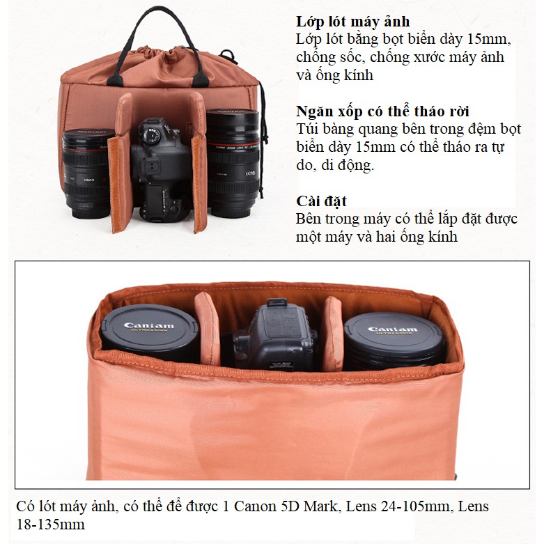 Túi máy ảnh đeo chéo Artisan SA-3032, 3 màu, Tặng hộp đựng thẻ nhớ
