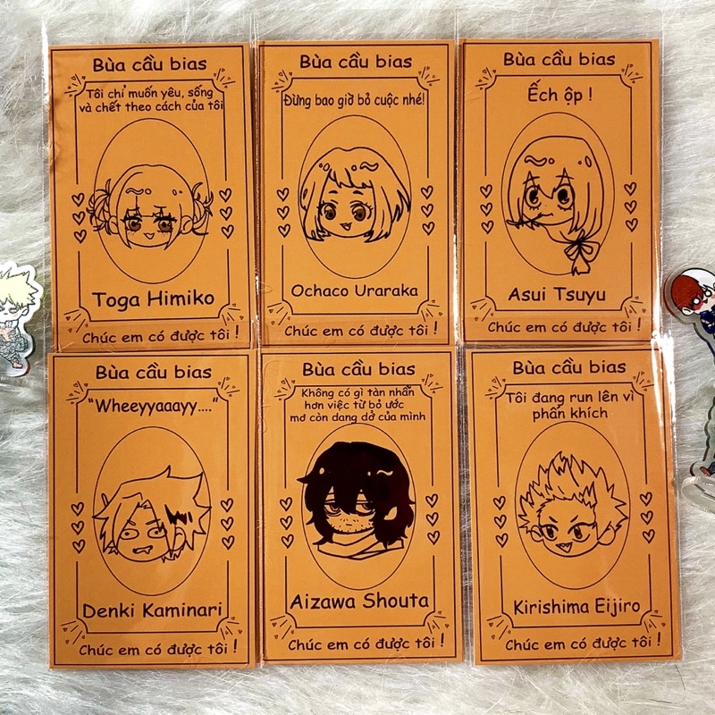 Card My Hero Academia / Thẻ bài Học Viện Siêu Anh Hùng ( bùa bóc pack nhân phẩm Aizawa, Toga, Tsuyu, Ocha,.. )