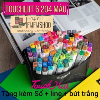 Marker Touchliit 6 loại hộp nhựa/ túi vải 168/204 màu