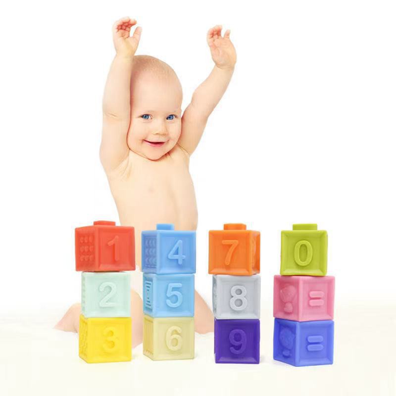 Set 12 Khối Xếp Hình Mềm Nối Nhau Nhiều Màu Sắc Cho Bé Đang Mọc Răng,Giúp Bé Nhận Thức Màu Sắc Và Giáo Dục Cho Bé