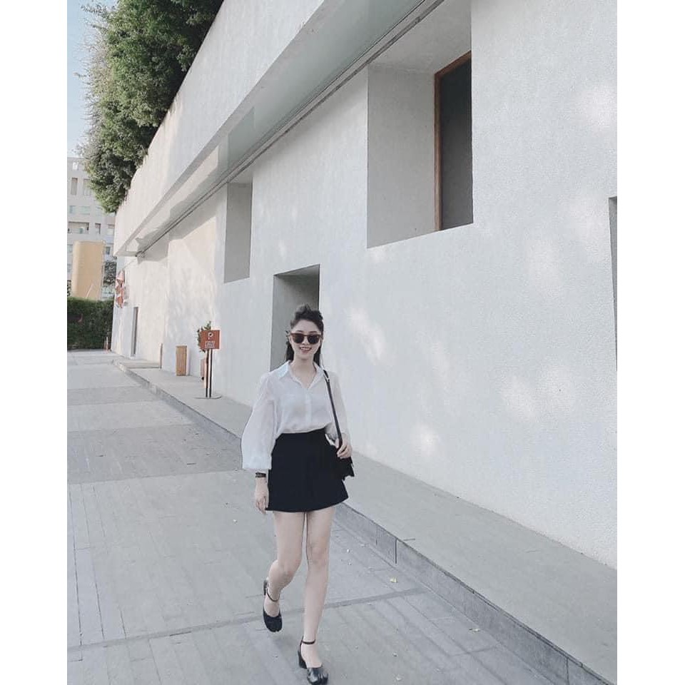 Áo sơ mi lụa tay bồng | BigBuy360 - bigbuy360.vn