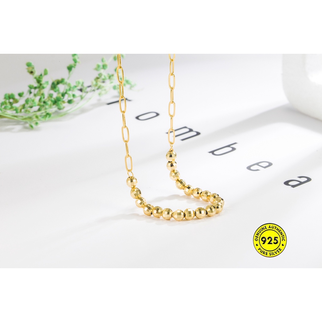 Vòng cổ Chuỗi Hạt Mạ Vàng Và Bạc 18K Phong Cách Unisex
