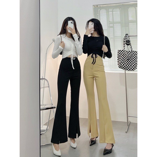 Quần loe sẻ gấu trước-M960