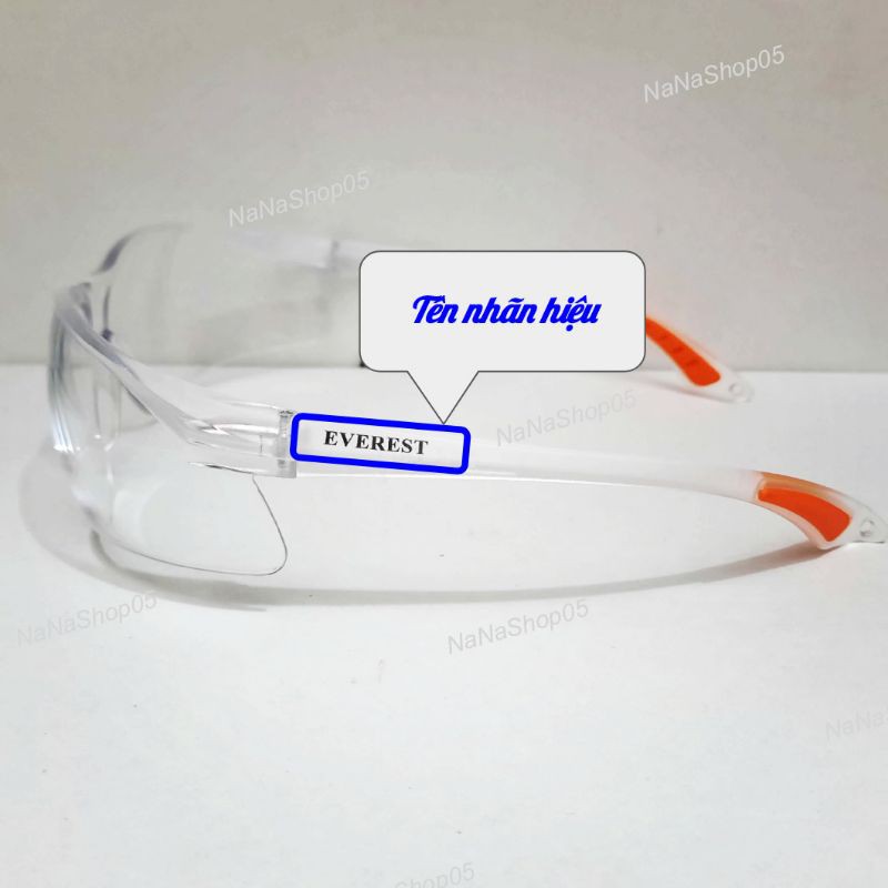 Kính bảo hộ chống hơi nước đeo khẩu trang không bị mờ UV400 chống bụi EV201