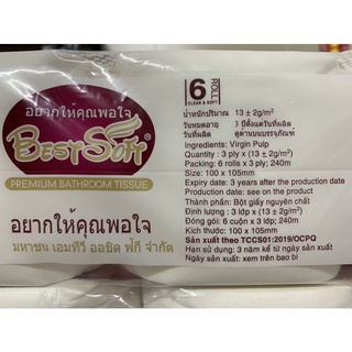 GIẤY VỆ SINH BEST SOFT( 6 cuộn x 3 lớp)