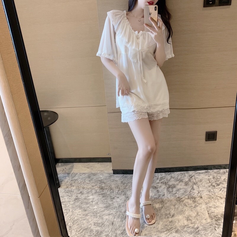 Bộ ngủ hồng ulzzang siêu xinh (có clip) | BigBuy360 - bigbuy360.vn