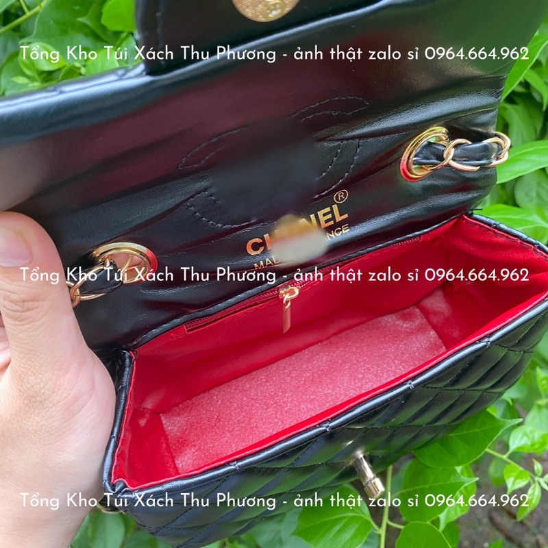 [Giá Sỉ] Túi đeo chéo, đeo vai trần ô from vuông, hàng lót đỏ size 17 siêu xinh (ảnh thật shop chụp)