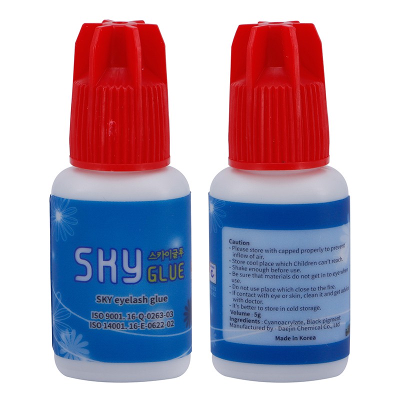 Korean Original Packaging 5ml Sky Glue Quick-drying Eyelash Glue for Eyelash Extensions MSDS Adhesive Imported From Korea Authentic Sky Glue