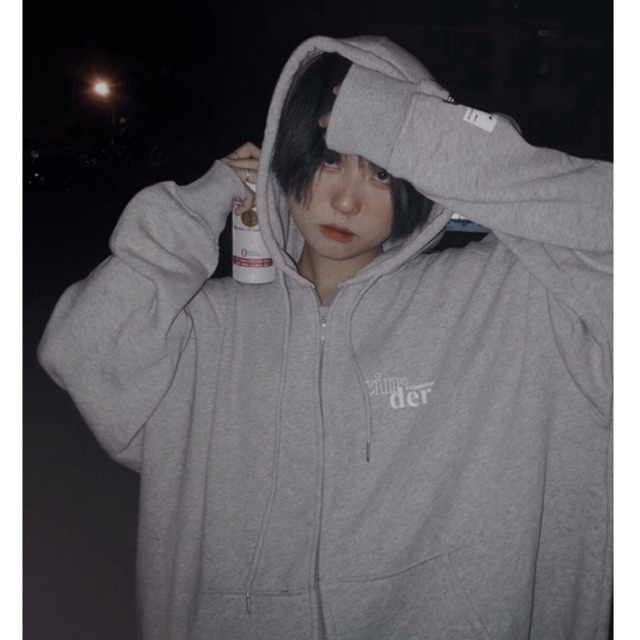 Áo Hoodie Zip Nỉ Bông Cinder Form Unisex Nam Nữ Trùm Đầu