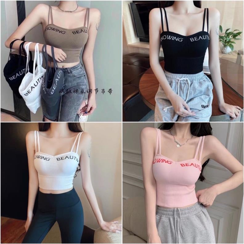 ❤️ Áo Bra Nữ Myna Dây Kép Cúp Ngực Dáng Lửng Có Đệm Ngực Trend Mới 829 ❤️