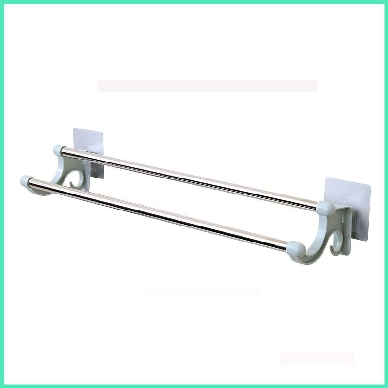 Giá phơi khăn inox dính tường siêu chắc, kệ phơi khăn dính tường