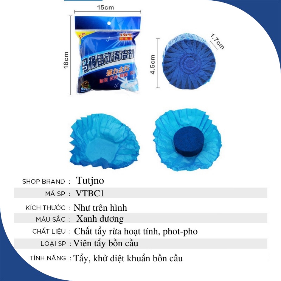 Combo 10 Viên Thả Bồn Cầu, Toilet Duyệt Khuẩn, Khử Mùi Cao Cấp