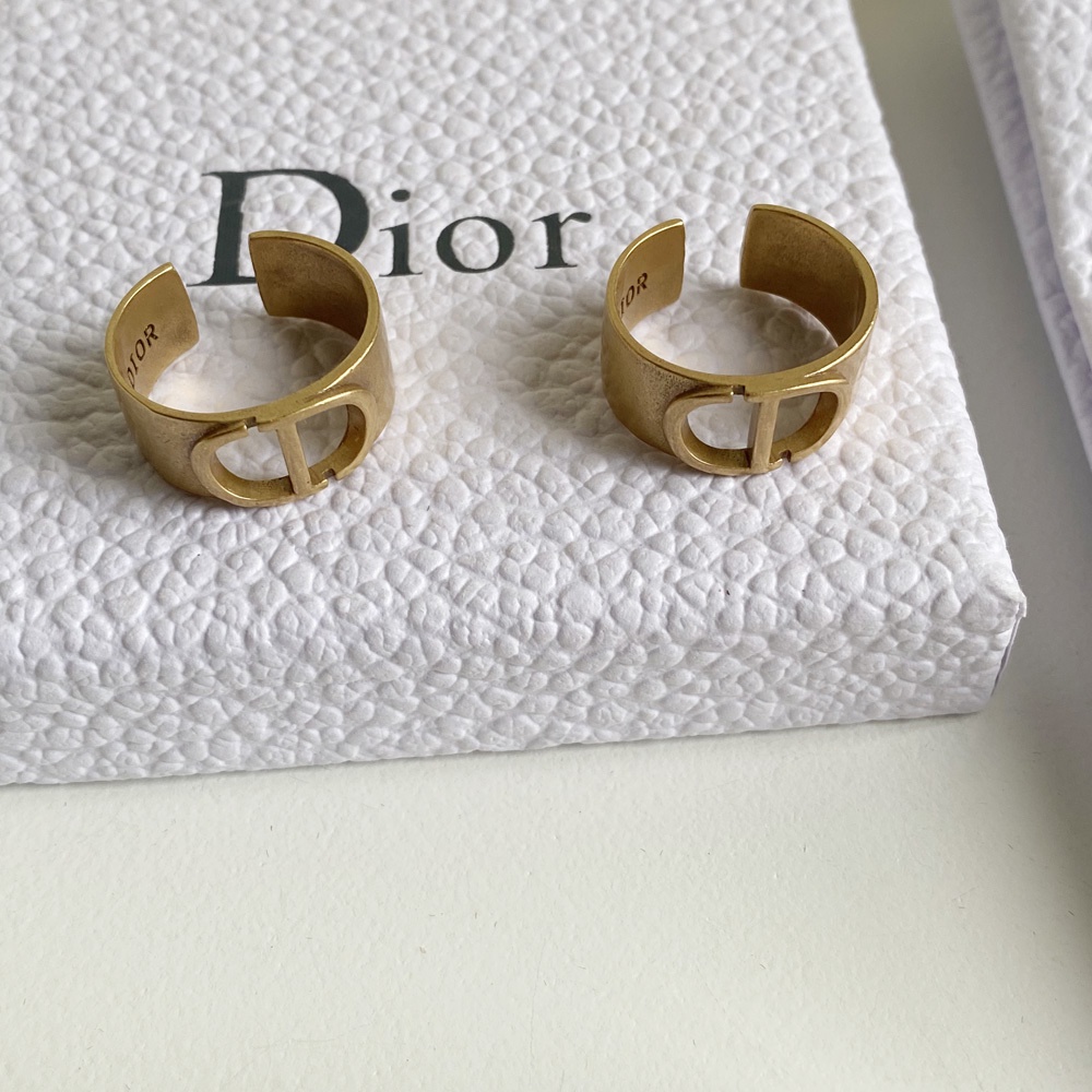 Nhẫn đeo tay Dior mạ vàng bạc 925 thiết kế đơn giản phong cách Hàn Quốc thời trang cho nữ