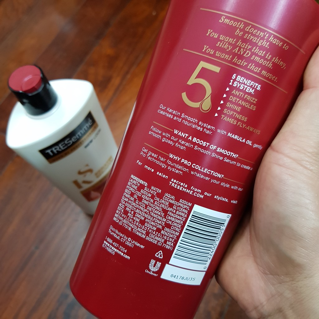 Dầu gội-xả Tresemme Keratin Smooth 5 in 1 650ml USA