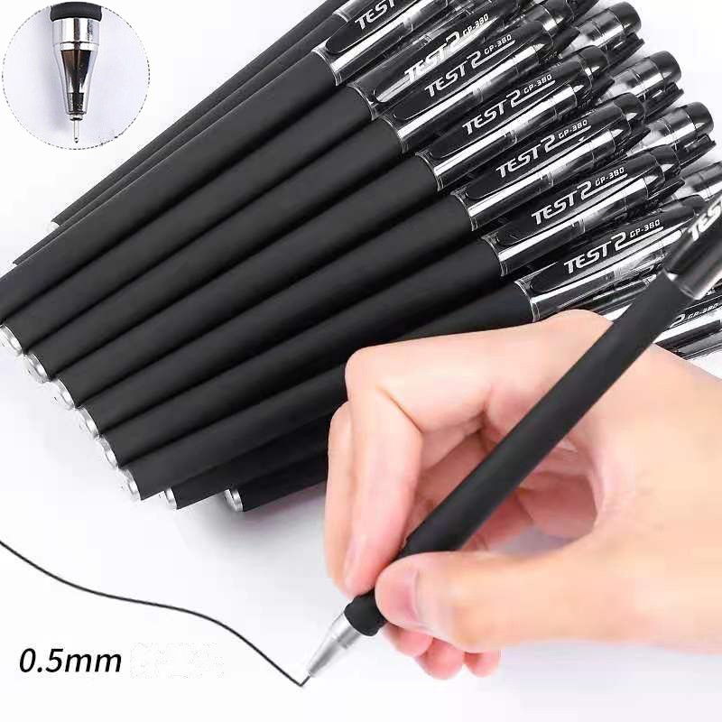 1 pen + 10 refills ballpen set Gel pen black gel ink color Office & School Pen 0.5mm fine point Refillable daily writing pens notebook school supplies stationery