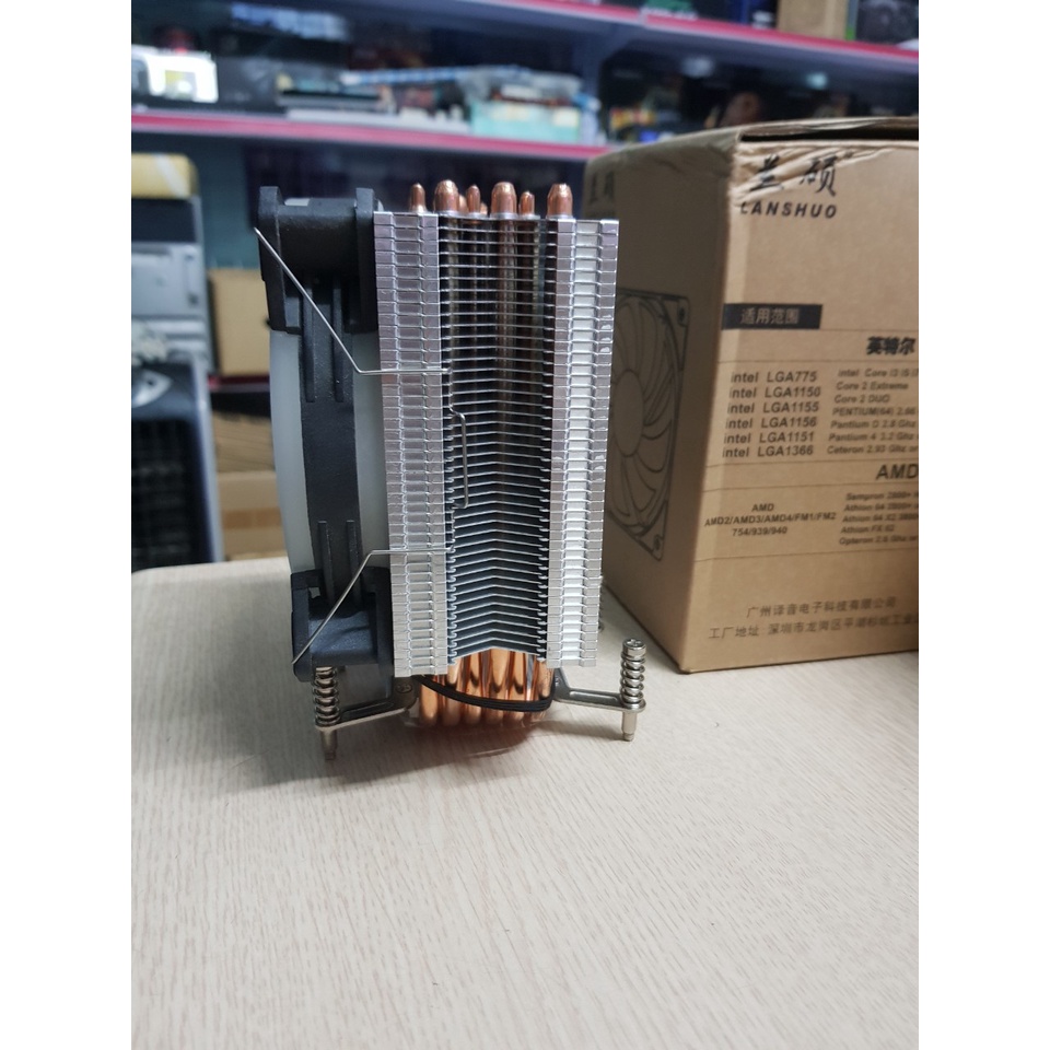 Tản nhiệt cpu Lanshuo fan 12 6 ống đồng Cho main X79 X99 X299