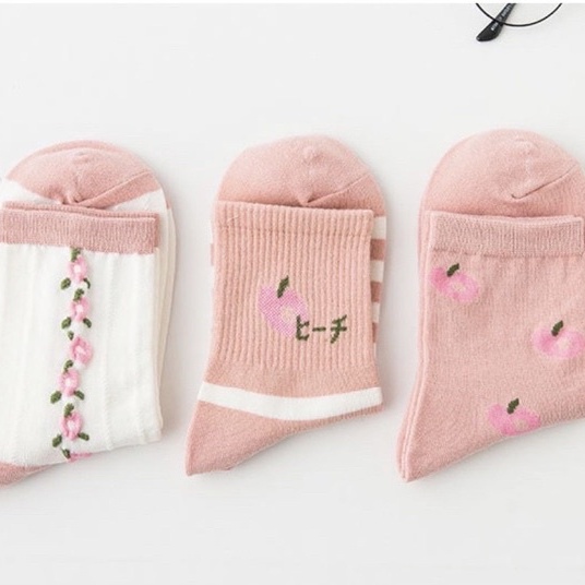 Tất nữ phong cách Lolita đáng yêu vớ nữ cổ cao bèo nhún vintage cotton mềm mại